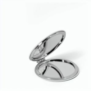 FREYA. Runder doppelseitiger Spiegel mit matter PU-Außenseite