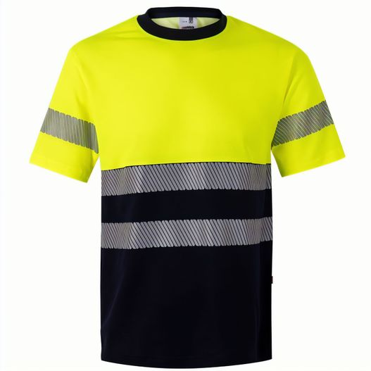 VL BASTET. Zweifarbiges T-Shirt aus Piqué (150 g/m²), aus Baumwolle (55 %) und Polyester (45 %) (Bild 1)