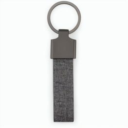 RAVEN. Schlüsselanhänger, rechteckig, aus Metall und recyceltem Pet (30% recycelt)