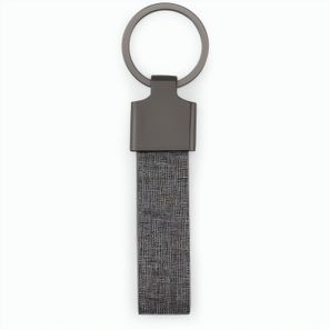 RAVEN. Schlüsselanhänger, rechteckig, aus Metall und recyceltem Pet (30% recycelt)
