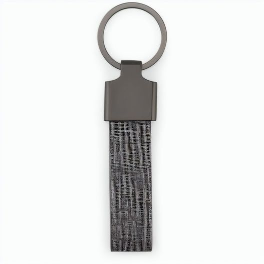 RAVEN. Schlüsselanhänger, rechteckig, aus Metall und recyceltem Pet (30% recycelt) (Bild 1)