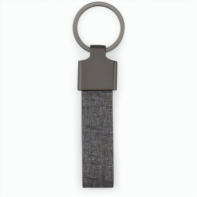 Produktabbildung RAVEN. Schlüsselanhänger, rechteckig, aus Metall und recyceltem Pet (30% recycelt) RAVEN. Schlüsselanhänger, rechteckig, aus Metall und recyceltem Pet (30% recycelt)