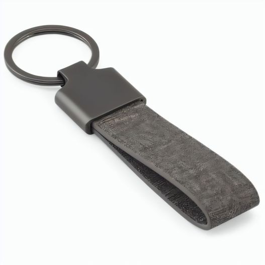 RAVEN. Schlüsselanhänger, rechteckig, aus Metall und recyceltem Pet (30% recycelt) (Bild 1)