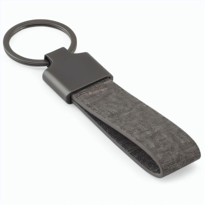 RAVEN. Schlüsselanhänger, rechteckig, aus Metall und recyceltem Pet (30% recycelt)