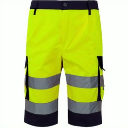 VL HADES. Zweifarbige Bermudashorts mit mehreren Taschen (210 g/m²), aus Baumwolle (20%) und Polyester (80%)