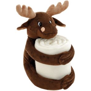 MOOSE. Polarfleecedecke mit Plüschtier (180 g/m²)