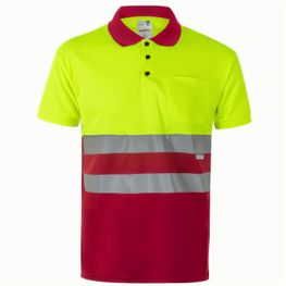 VL CUPID. Zweifarbiges Poloshirt im Bird-Eye-Design (160g/m²) mit kurzen Ärmeln, aus Polyester (100%)