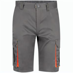 VL HEMERA. Zweifarbige Stretch-Bermudashorts mit mehreren Taschen (240 g/m²) aus Baumwolle (46 %), EME (38 %) und Polyester (16 %)