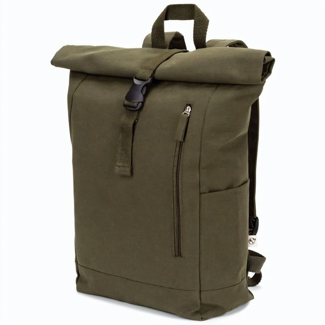 SAINT. Roll-Top-Rucksack aus recyceltem Baumwolle und recyceltem Polyester (380 g/m²)