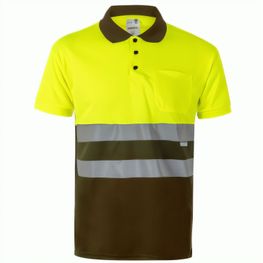VL CUPID LARGE. Zweifarbiges Poloshirt im Bird-Eye-Design (160g/m²) mit kurzen Ärmeln, aus Polyester (100%)