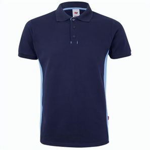 VL SUPAY. Zweifarbiges Piqué-Poloshirt (180 g/m²), kurzärmelig, aus Baumwolle (60%) und Polyester (40%)