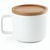 FANGIO. Tasse aus Keramik 230ml mit Deckel aus Bambus, der als Untersetzer dient (Bild 2)