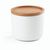FANGIO. Tasse aus Keramik 230ml mit Deckel aus Bambus, der als Untersetzer dient (Bild 3)