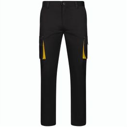 VL FIDES. Zweifarbige Stretch-Hose mit mehreren Taschen (240 g/m²), aus Baumwolle (46 %), EME (38 %) und Polyester (16 %)