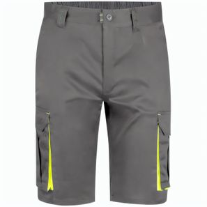 VL HEMERA. Zweifarbige Stretch-Bermudashorts mit mehreren Taschen (240 g/m²) aus Baumwolle (46 %), EME (38 %) und Polyester (16 %)