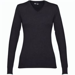 THC MILAN WOMEN. Pullover mit V-Ausschnitt für Damen aus Baumwolle und Polyamid