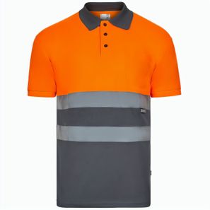 VL CUPID. Zweifarbiges Poloshirt im Bird-Eye-Design (160g/m²) mit kurzen Ärmeln, aus Polyester (100%)