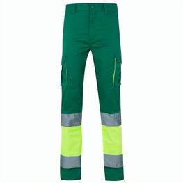 VL ZEUS LARGE. Zweifarbige Stretch-Hose mit mehreren Taschen (240 g/m²), aus Baumwolle (46 %), EME (38 %) und Polyester (16 %)