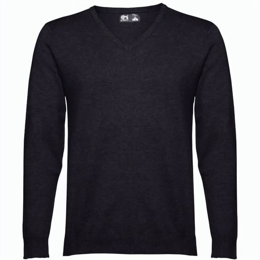 THC MILAN. Herren-Pullover mit V-Ausschnitt aus Baumwolle und Polyamid (Bild 1)