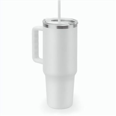 JOYNER XL. Grosser Reisebecher aus Edelstahl (91 % recycelt) mit vakuumisolierter Doppelwand und matter Oberfläche 1300 ml