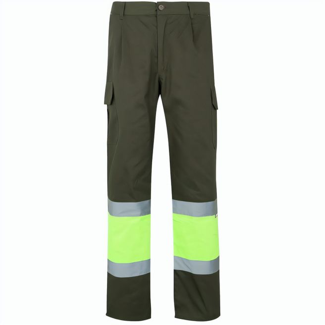 VL ATHENA. Zweifarbige Hose aus Twill (210 g/m²), gefüttert, mit mehreren Taschen, aus Baumwolle (20%) und Polyester (80%)