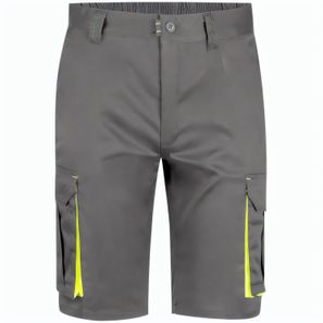 VL HEMERA. Zweifarbige Stretch-Bermudashorts mit mehreren Taschen (240 g/m²) aus Baumwolle (46 %), EME (38 %) und Polyester (16 %)