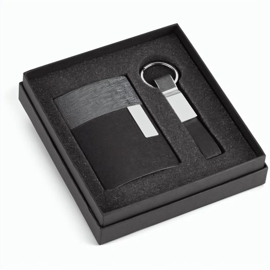 Produktabbildung TRAVOLTA. Karten- und Schlüsselanhängerset aus Metall und PU TRAVOLTA. Karten- und Schlüsselanhängerset aus Metall und PU (Bild 1)