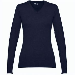 THC MILAN WOMEN. Pullover mit V-Ausschnitt für Damen aus Baumwolle und Polyamid