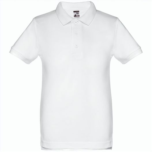 THC ADAM KIDS WH. Kurzärmeliges Poloshirt für Kinder (unisex). Farbe Weiß (Bild 1)