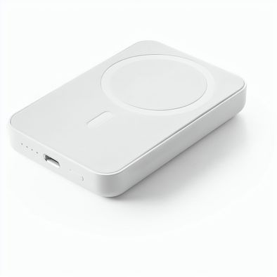 AMPERE 5. Magnetische Powerbank mit 5'000 mAh und superschnellem kabellosem Ladegerät (15 W) aus Recyceltes ABS (100% rABS)