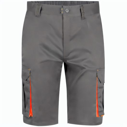 VL HEMERA. Zweifarbige Stretch-Bermudashorts mit mehreren Taschen (240 g/m²) aus Baumwolle (46 %), EME (38 %) und Polyester (16 %) (Bild 1)