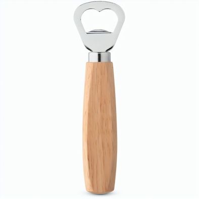 HOLZ. Flaschenöffner aus Metall, mit Holzgriff
