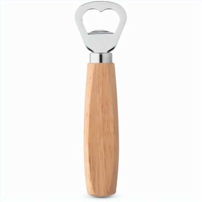 HOLZ. Flaschenöffner aus Metall, mit Holzgriff