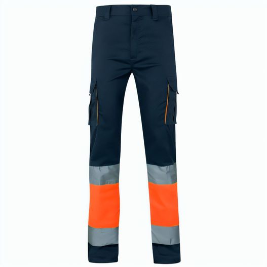 VL ZEUS LARGE. Zweifarbige Stretch-Hose mit mehreren Taschen (240 g/m²), aus Baumwolle (46 %), EME (38 %) und Polyester (16 %) (Bild 1)