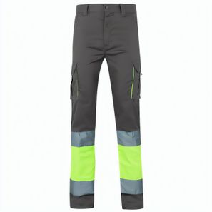 VL ZEUS LARGE. Zweifarbige Stretch-Hose mit mehreren Taschen (240 g/m²), aus Baumwolle (46 %), EME (38 %) und Polyester (16 %)