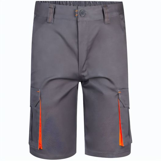 VL HEMERA. Zweifarbige Stretch-Bermudashorts mit mehreren Taschen (240 g/m²) aus Baumwolle (46 %), EME (38 %) und Polyester (16 %) (Bild 1)