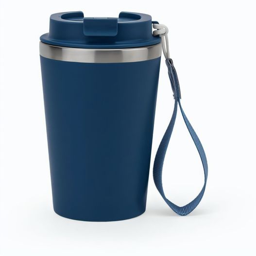 SPITZ. Reisebecher aus Edelstahl (90 % recycelt) und Außenwand aus PP mit matter Oberfläche 440 ml (Bild 1)