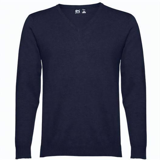THC MILAN. Herren-Pullover mit V-Ausschnitt aus Baumwolle und Polyamid (Bild 1)