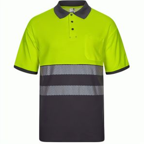 VL ACHELOUS. Zweifarbiges Piqué-Poloshirt (150g/m²) mit kurzen Ärmeln, aus Baumwolle (55%) und Polyester (45%)