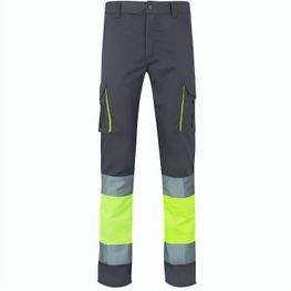 VL ZEUS. Zweifarbige Stretch-Hose mit mehreren Taschen (240 g/m²), aus Baumwolle (46 %), EME (38 %) und Polyester (16 %)