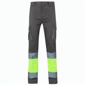 VL ZEUS. Zweifarbige Stretch-Hose mit mehreren Taschen (240 g/m²), aus Baumwolle (46 %), EME (38 %) und Polyester (16 %)