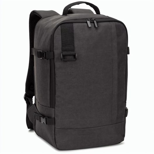 CIES. Rucksack, entwickelt um die von den Fluggesellschaften geforderten Massvorgaben zu erfüllen, aus hochdichtem, recyceltem 600D-Polyester (Bild 1)