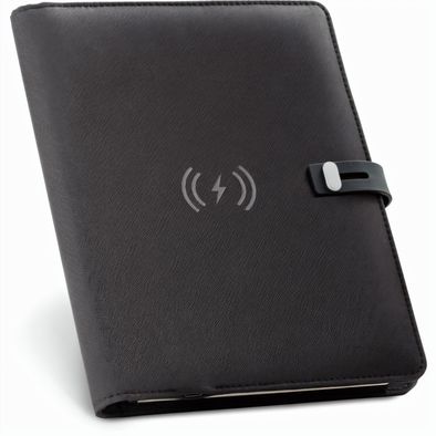 Produktabbildung EMERGE A5 FOLDER. A5 Mappe aus 300D recyceltem Polyester (100% rPET) mit kabellosem Ladegerät EMERGE A5 FOLDER. A5 Mappe aus 300D recyceltem Polyester (100% rPET) mit kabellosem Ladegerät