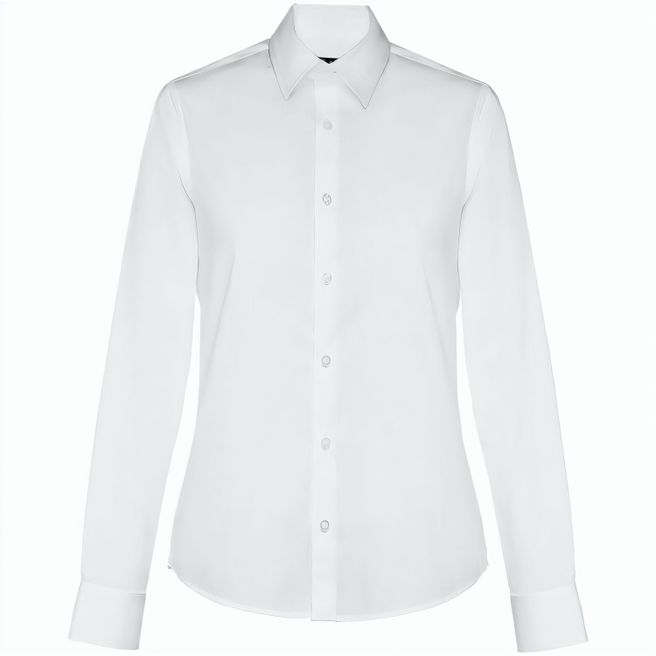 THC PARIS WOMEN WH. Langärmeliges Popeline-Hemd für Frauen. Weiße Farbe