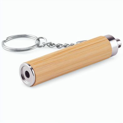 RACHEL. Bamboo and ABS key ring with LED torch
