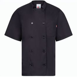 VL DURGA. Kurzärmelige Kochjacke aus Popeline (110 g/m²) aus Baumwolle (35 %) und Polyester (65 %)