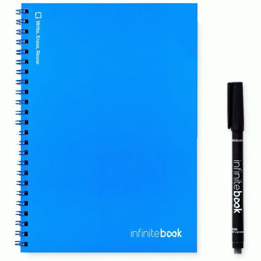 INFINITEBOOK PLAIN A5. "Infinitebook" mit flexiblem Einband und 15 unlinierten Whiteboard Seiten (Bild 1)