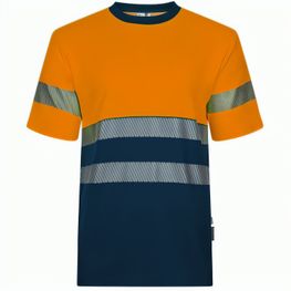 VL BASTET. Zweifarbiges T-Shirt aus Piqué (150 g/m²), aus Baumwolle (55 %) und Polyester (45 %)