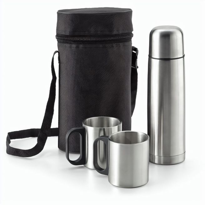 Produktabbildung DURANT. Set aus Edelstahl-Thermoskanne und Becher DURANT. Set aus Edelstahl-Thermoskanne und Becher