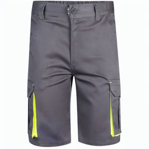 VL HEMERA. Zweifarbige Stretch-Bermudashorts mit mehreren Taschen (240 g/m²) aus Baumwolle (46 %), EME (38 %) und Polyester (16 %)